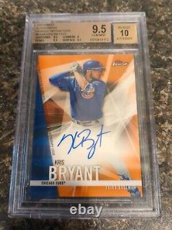 2017 Finest Autographs Orange Refractors #FAKB KRIS BRYANT 3/25 BGS 9.5/10 AUTO