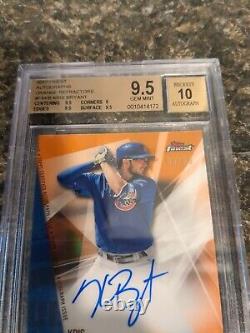2017 Finest Autographs Orange Refractors #FAKB KRIS BRYANT 3/25 BGS 9.5/10 AUTO