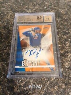 2017 Finest Autographs Orange Refractors #FAKB KRIS BRYANT 3/25 BGS 9.5/10 AUTO