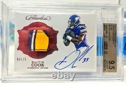 2017 Flawless DALVIN COOK RPA /15 Auto RC Rookie Gloves Patch POP 1/1 BGS 9.5 10