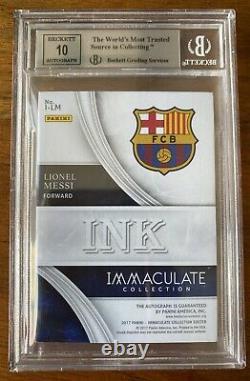 2017 IMMACULATE INK LIONEL MESSI AUTO /15 BGS 9 Mint, Auto 10 POP 1