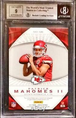 2017 Limited Patrick Mahomes Patch Autograph Rookie Card RC /149 BGS 8.5/9 Auto