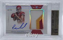 2017 National Treasures PATRICK MAHOMES ROOKIE PATCH AUTO SILVER #20/25 BGS 9.5