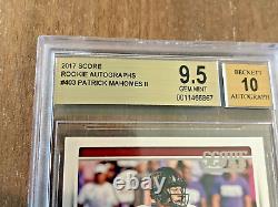 2017 Panini Score PATRICK MAHOMES RC AUTO BGS 9.5 Gem Mint with 10 Autograph