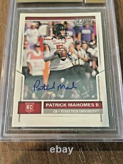 2017 Panini Score PATRICK MAHOMES RC AUTO BGS 9.5 Gem Mint with 10 Autograph
