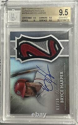 2017 Topps Dynasty Bryce Harper Auto GU Patch 1/10 BGS 9.5/10 Nats Phillies