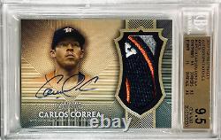 2017 Topps Dynasty Carlos Correa Autograph Patch Gold 5/5 Auto Bgs 9.5 Gem Mint