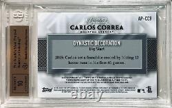 2017 Topps Dynasty Carlos Correa Autograph Patch Gold 5/5 Auto Bgs 9.5 Gem Mint