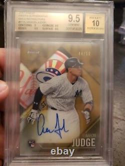 2017 Topps Finest Aaron Judge Finest First Rookie Auto Gold 44/50 BGS9.5 MVP