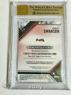 2017 Topps Finest Dansby Swanson Orange Autograph 06/25 BGS 9.5 /10 Auto Cubs