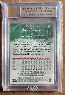 2017 Topps Gallery Autographs Masters Ssp # 177 Jose Canseco Bgs 9.5 10 Auto