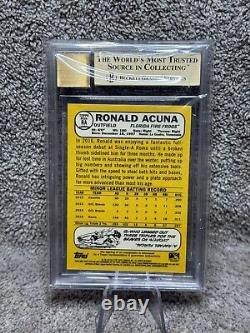 2017 Topps Heritage RONALD ACUNA Auto Real One Autographs BGS 9.5/10 GM MT