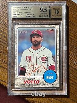 2017 Topps Heritage Red Ink Real One Autograph /68 BGS 9.5 Auto Joey Votto REDS