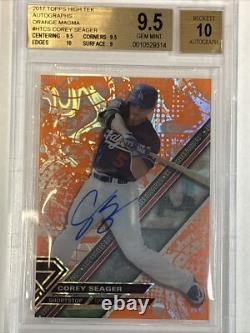 2017 Topps High Tek Corey Seager On Card Auto BGS 9.5 Autograph 10