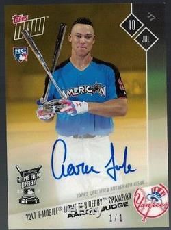 2017 Topps Now #346E Aaron Judge RC HR Derby Champion Auto #1/1 BGS 9.5/10