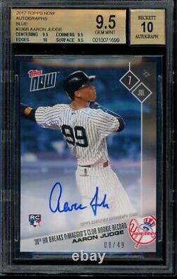 2017 Topps Now Aaron Judge Blue Auto BGS 9.5 Gem Autograph #336B Yankees 8/49