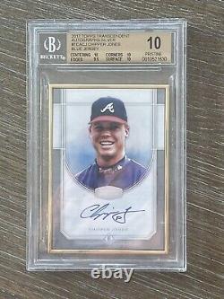 2017 Topps Transcendent Chipper Jones Silver Frame Auto /15 Bgs 10 Pristine