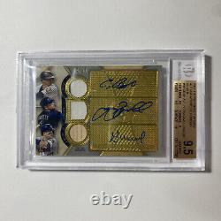 2017 Topps Triple Threads Biggio Bagwell Altuve Patch Auto Autograph /27 Bgs 9.5