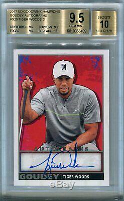 2017 UD Goodwin Champions TIGER WOODS Goudey Auto Autograph BGS 9.5/10 GreatSubs