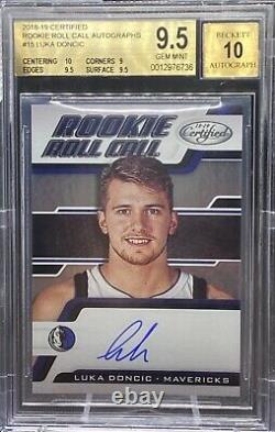 2018-19 Certified Rookie Roll Call Luka Doncic Autograph Auto RC BGS 9.5 10