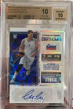 2018-19 Contenders LUKA DONCIC RC CRACKED ICE AUTOGRAPH AUTO /23 BGS 10/10