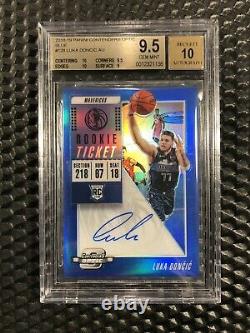 2018-19 Contenders Optic Blue Prizm #128 Luka Doncic RC Rookie AUTO /99 Bgs 9.5