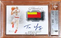 2018-19 Flawless Trae Young Rc Rookie 3 Color Game Used Patch Auto /15 BGS9 with10