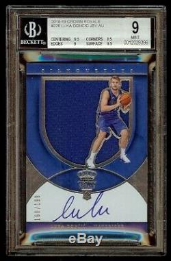 2018-19 Luka Doncic Panini Crown Royale Silhouettes Patch Rc /199 Bgs 9 10 Auto