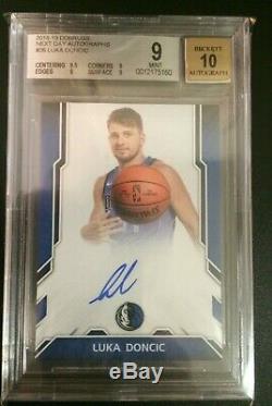 2018/19 Panini Donruss Luka Doncic Next Day Autographs Bgs 9 With 10 Auto Rc