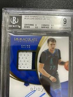 2018-19 Panini Immaculate LUKA DONCIC Rookie Patch Auto RC RPA 50/99 BGS 9/9