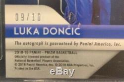 2018-19 Panini Prizm Gold Rookie Signatures Luka Doncic Rc 10 Auto #9/10 Bgs 9.5