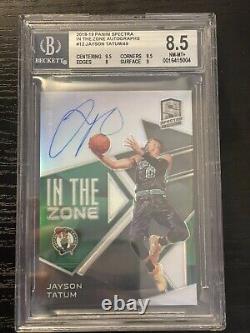 2018-19 Panini Spectra Jayson Tatum In The Zone Autograph Auto /49 BGS 8.5