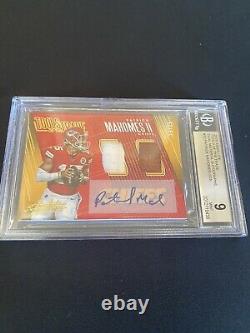 2018 Absolute Patch Autograph Patrick Mahomes # 15/25 Bgs 9 Jersey # 1/1 Auto