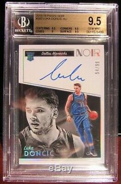 2018 BGS 9.5/10 Pristine 1/1 LUKA DONCIC NOIR Platinum AUTO/Autograph RC 54/99