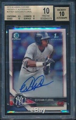 2018 Bowman Chrome Estevan Florial Base Rookie Auto Autograph Bgs 10 Pristine