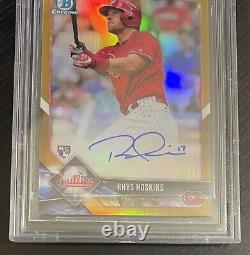 2018 Bowman Chrome GOLD Autograph RHYS HOSKINS #40/50 BGS GEM MINT 9.5/10 Auto