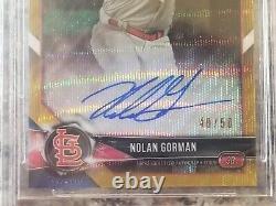 2018 Bowman Draft Nolan Gorman Chrome Autograph Gold Wave 40/50 BGS 9.5 Auto 10