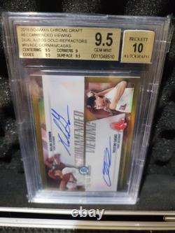 2018 Bowman Draft Recommended Viewing Gold Dual Auto Gorman/Casas BGS 9.5