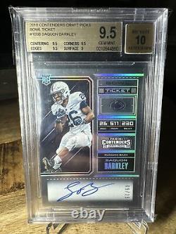 2018 Contenders Draft Picks #105B Saquon Barkley Rookie Auto BGS 9.5 Auto 10