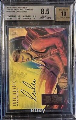 2018 Court Kings FRESH PAINT AUTOGRAPHS Luka Doncic Rookie RC AUTO BGS 8.5/10