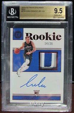 2018 Luka Doncic Encased #14/25 Vertical Bgs 9.5 Auto Rookie Card Rc 3 Color Rpa