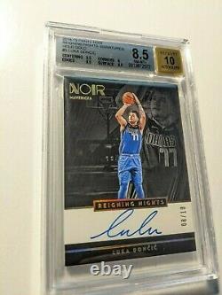 2018 Luka Doncic Noir HOLO GOLD Auto /10 Reigning Nights Rookie RC #3 BGS 8.5/10