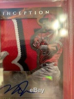 2018 Mike Trout Topps Inception Jumbo Patch Autographs Bgs 9.5/10 Auto 20/25