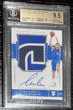 2018 National Treasures Luka Doncic ROOKIE RC JSY AUTO /99 #127 BGS 9.5 GEM MINT