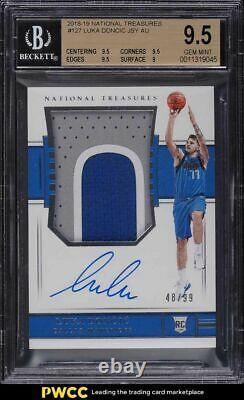 2018 National Treasures Luka Doncic ROOKIE RC PATCH AUTO /99 BGS 9.5 GEM MINT