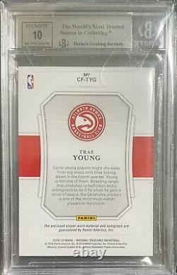 2018 National Treasures Trae Young Rookie Clutch Factor Patch Auto /25 BGS 9 10