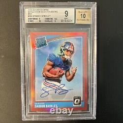 2018 Optic Saquon Barkley Red Refractor Rookie Autograph BGS 9 10 Auto SUBS #/50