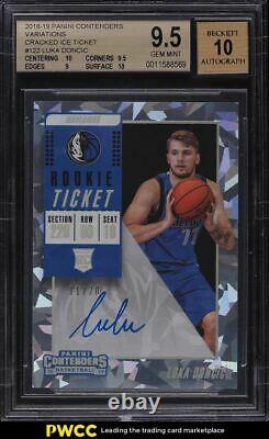 2018 Panini Contenders Cracked Ice Luka Doncic ROOKIE RC AUTO /20 #122 BGS 9.5