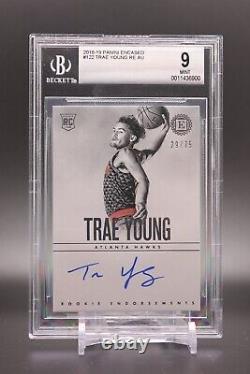 2018 Panini Encased #122 Trae Young RC Autograph #ed 29/75 BGS 9 Auto 10