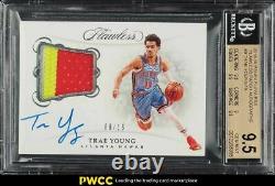 2018 Panini Flawless Trae Young ROOKIE RC PATCH AUTO /15 #PATYG BGS 9.5 GEM MINT